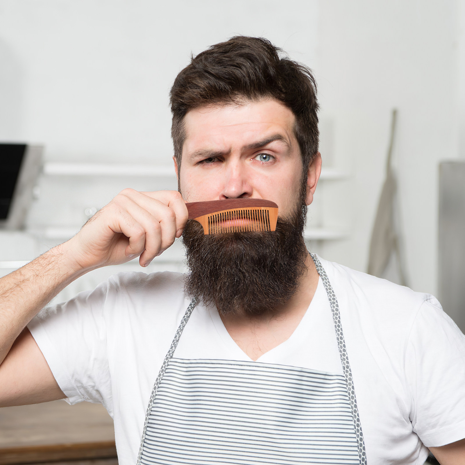 Beard Oil - Peine para barba para hombres, peine