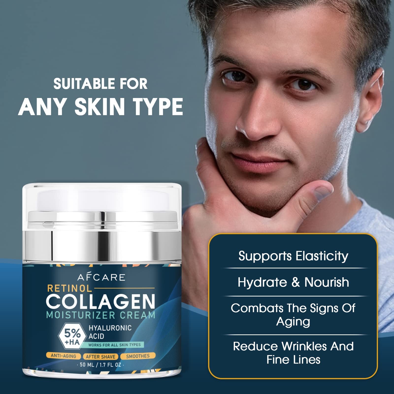 Shaving Cream - Crema hidratante antiedad con retinol, colágeno