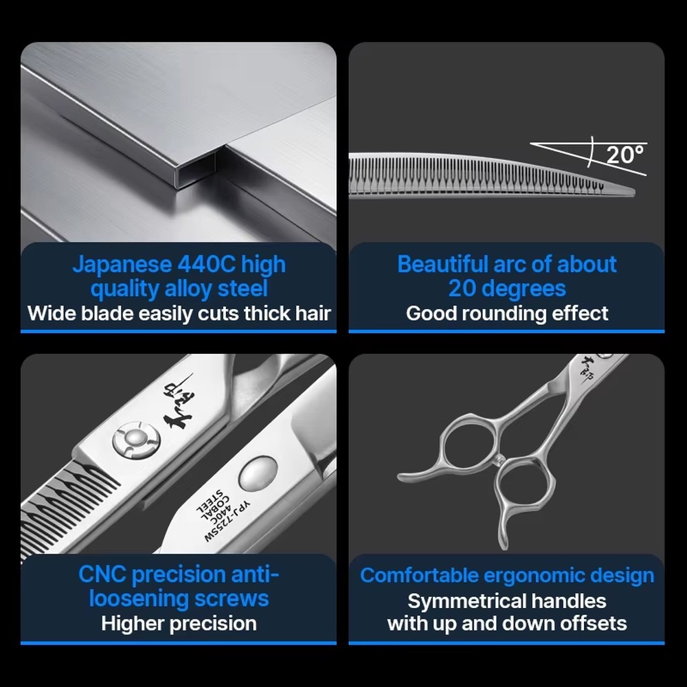 Tijeras Curvas de Acero Inoxid - Grooming Scissors reseña y precio