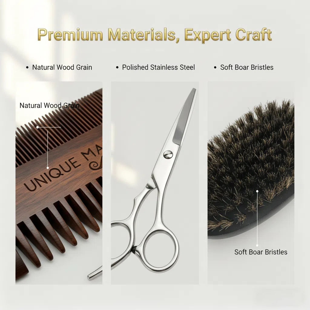 UNIQUE MAN Juego de barba para - Grooming Kit reseña y precio