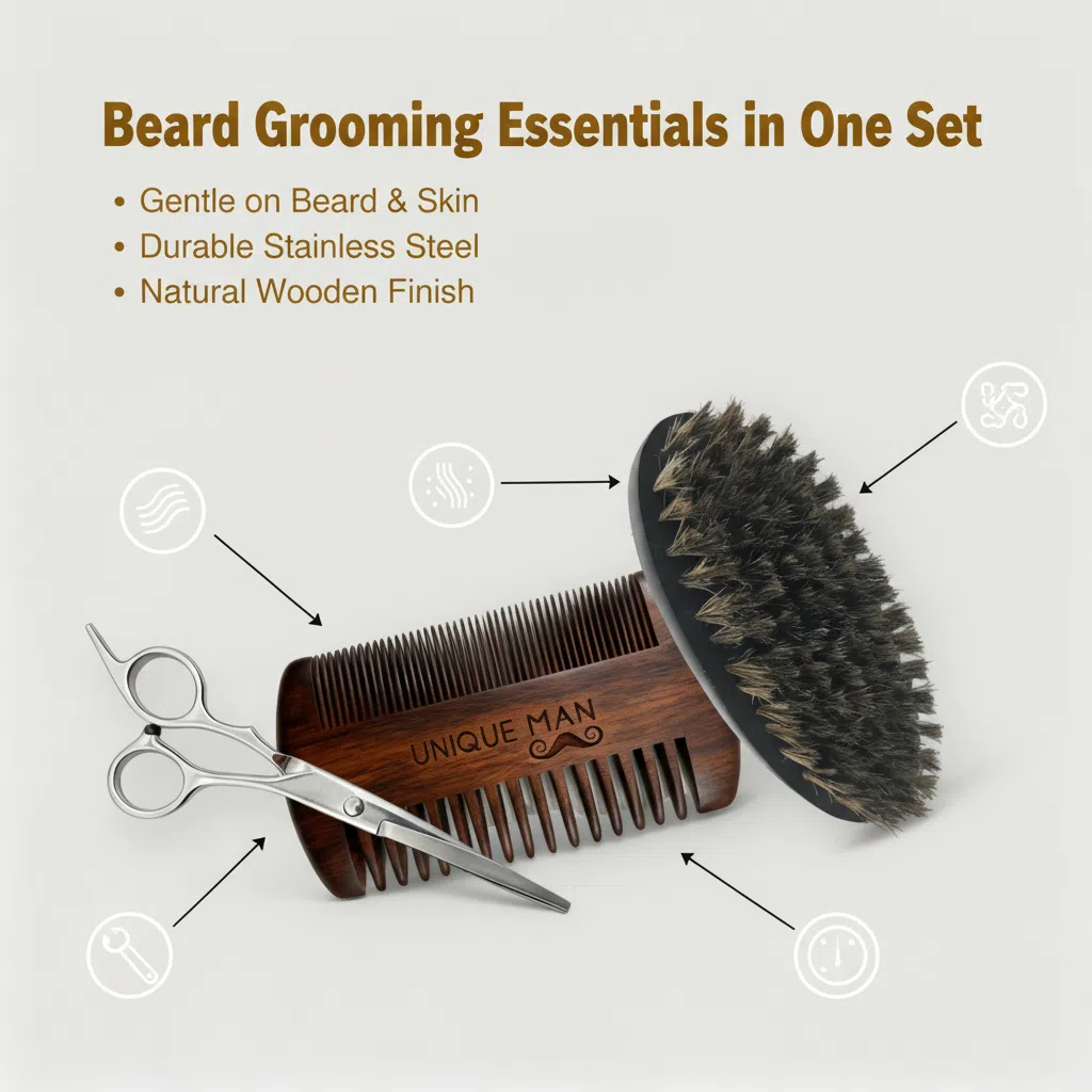 UNIQUE MAN Juego de barba para - Grooming Kit reseña y precio
